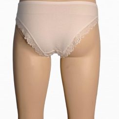 Γυναικείο Σλιπ Βαμβακερό Με Τελείωμα Δαντέλα Λευκό - Image 2