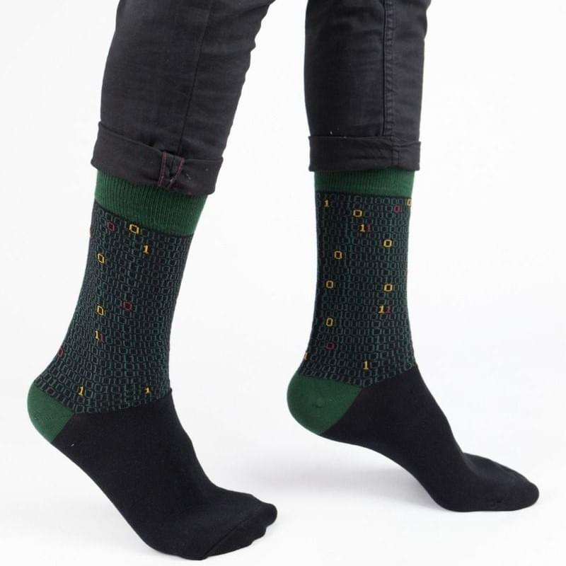 Κάλτσες-Ανδρικές-Trendy-BinaryCode-Πράσινο