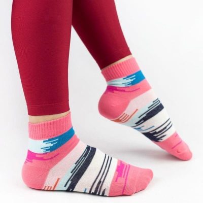 Κάλτσες-Γυναικείες-Ημίκοντες-Design-Abstract-Κοραλί