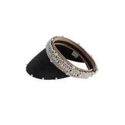Γυναικείο Καπέλο Visor Με Γείσο & Πέρλες Μαύρο FO-JMD33BL - Image 2