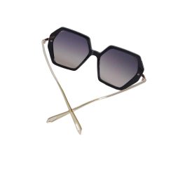 Γυναικεία Γυαλιά Ηλίου Oversize Μαύρο-Χρυσό VI-120075BL - Image 3