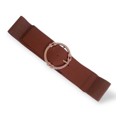 FO-90313BR Ζώνη Ελαστική Καφέ Χρυσό FO-90313BR