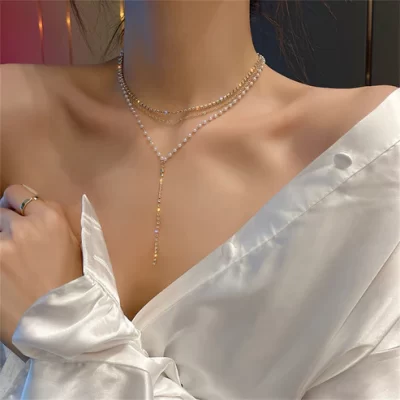Κολιε Pearls-Strass Set 3-Αλυσίδες