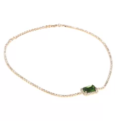 Choker green stone strass
