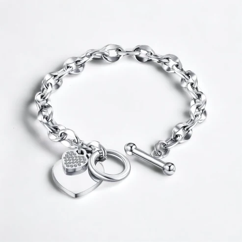 Silver heart bracelet DE-BR165