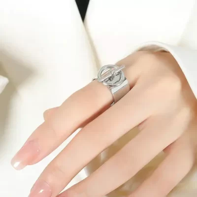 Silver steel ring DE-R190