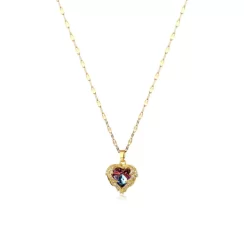 Purple crystal heart DE-NE032