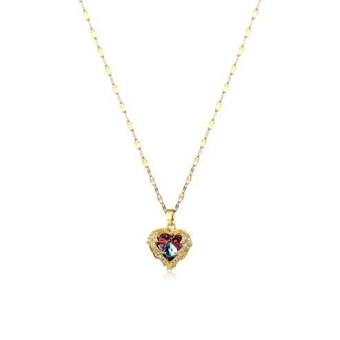 Purple crystal heart DE-NE032