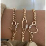 Gold steel bracelets F1289