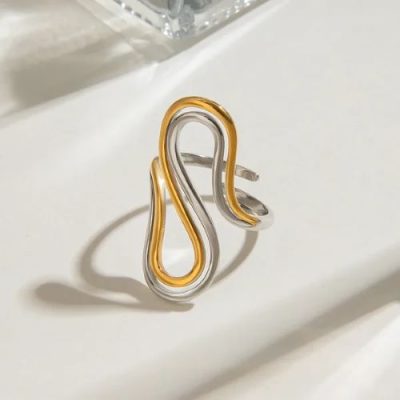 Gold & Silver steel ring DE-R062
