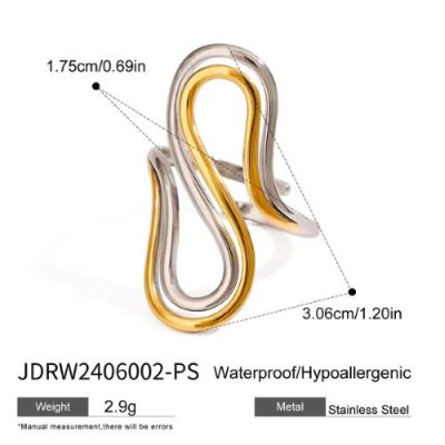 Gold & Silver steel ring DE-R062