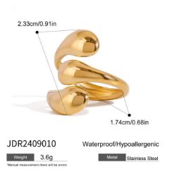 Gold steel ring DE-R200