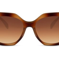 Γυναικεία Γυαλιά Ηλίου Eco Πολυγωνικά Καφέ SO-6377 - Image 3