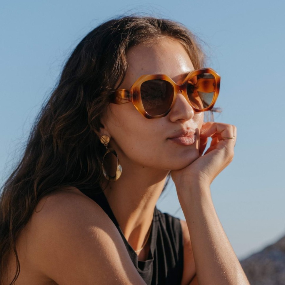 Γυαλιά Ηλίου Πολυγωνικά Καφέ SO-6377