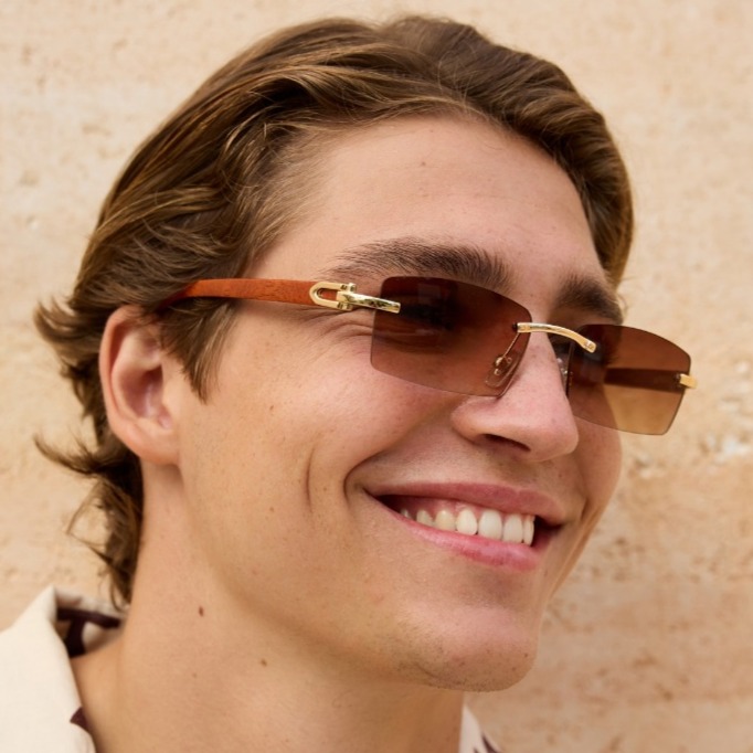 Γυαλιά Ηλίου Ορθογώνια Καφέ SO-8151