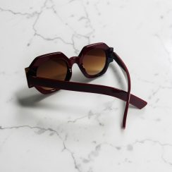 Γυναικεία Γυαλιά Ηλίου Πολυγωνικά Eco Καφέ Μπορντό SO-9679 - Image 2
